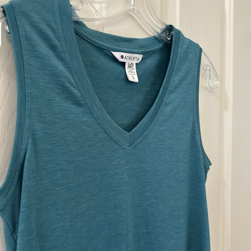 Athleta Teal Green V-Neck Tank Top - Picture 5 of 10